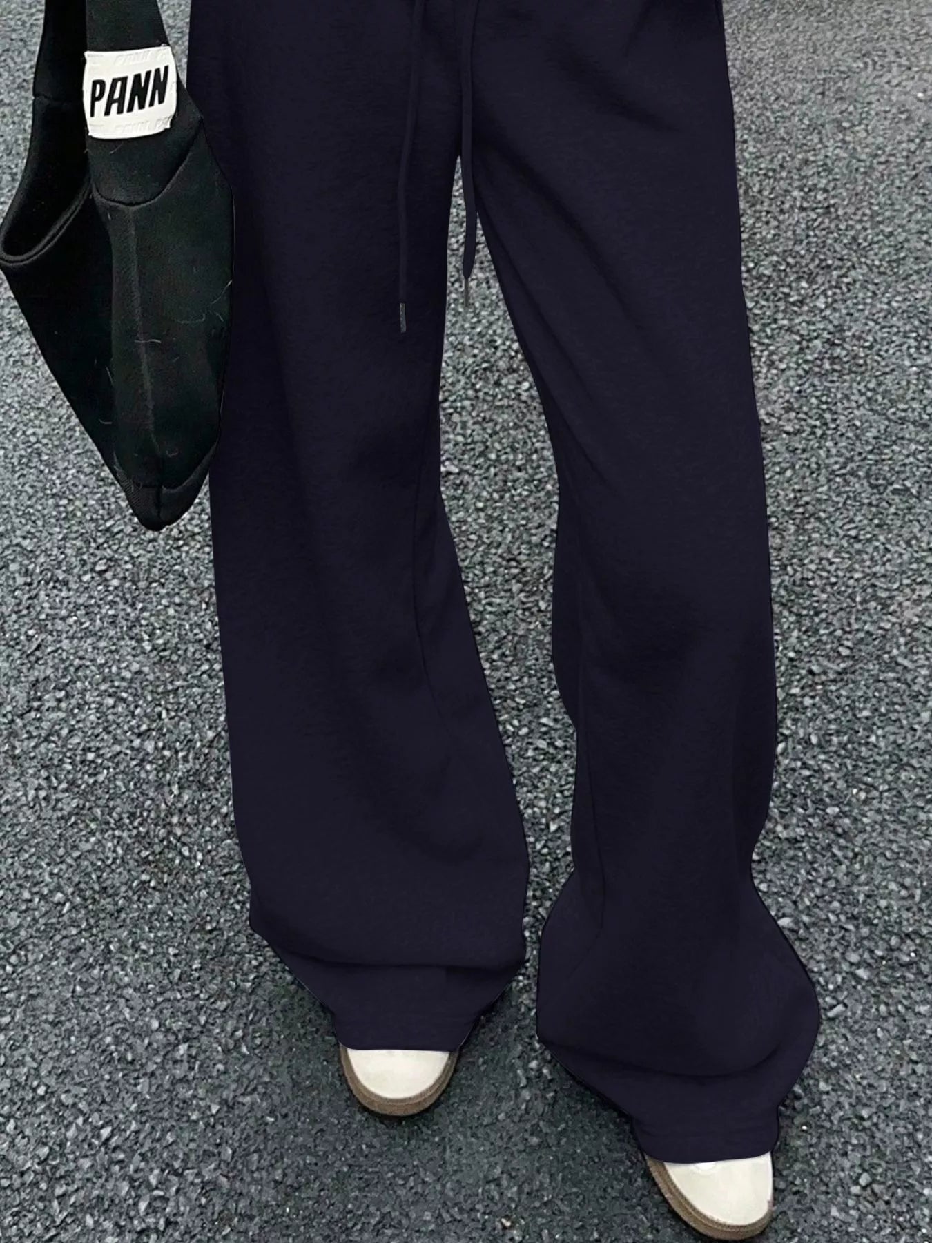 Wide Leg Drawstring Sweatpants - MAD RUFFI