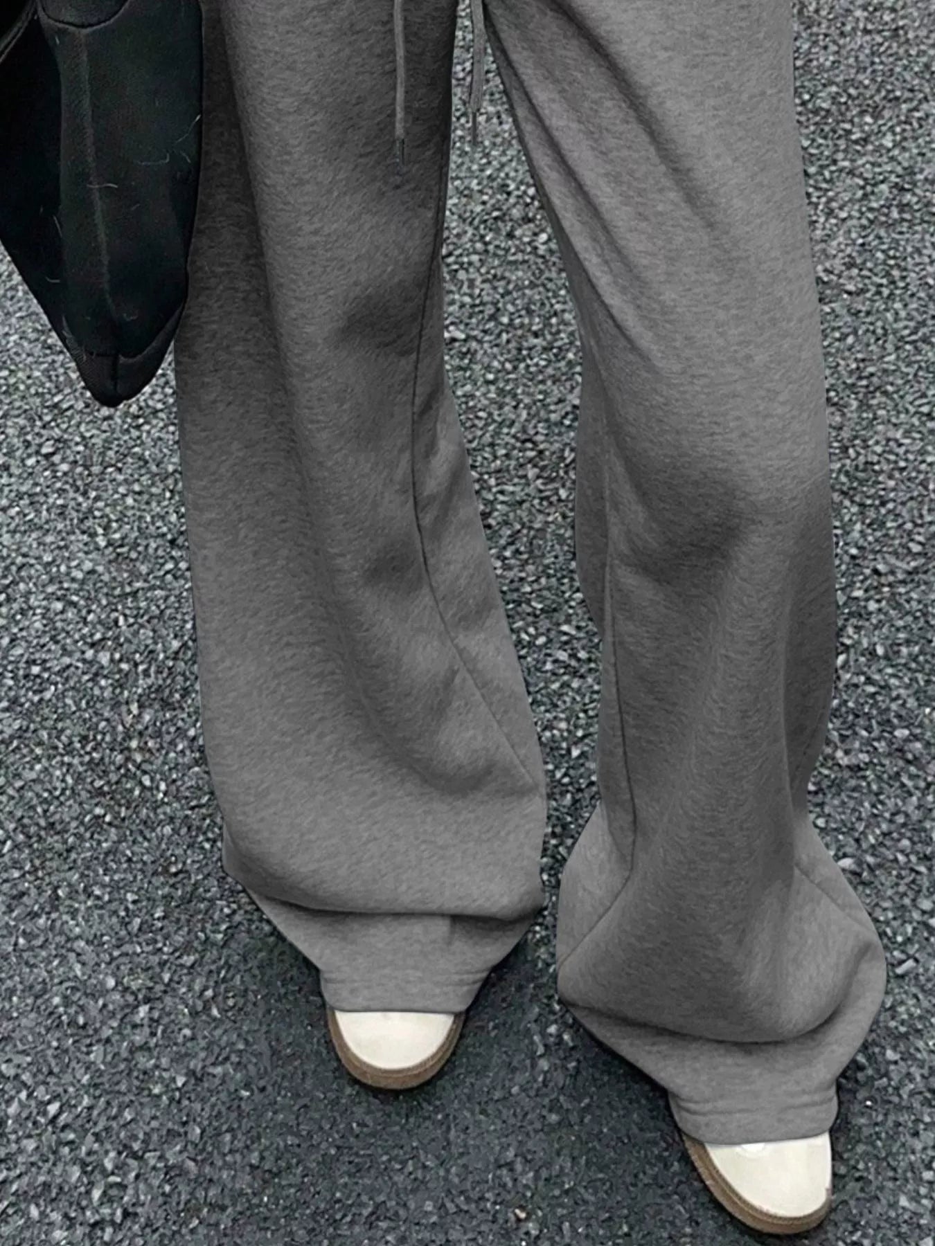 Wide Leg Drawstring Sweatpants - MAD RUFFI