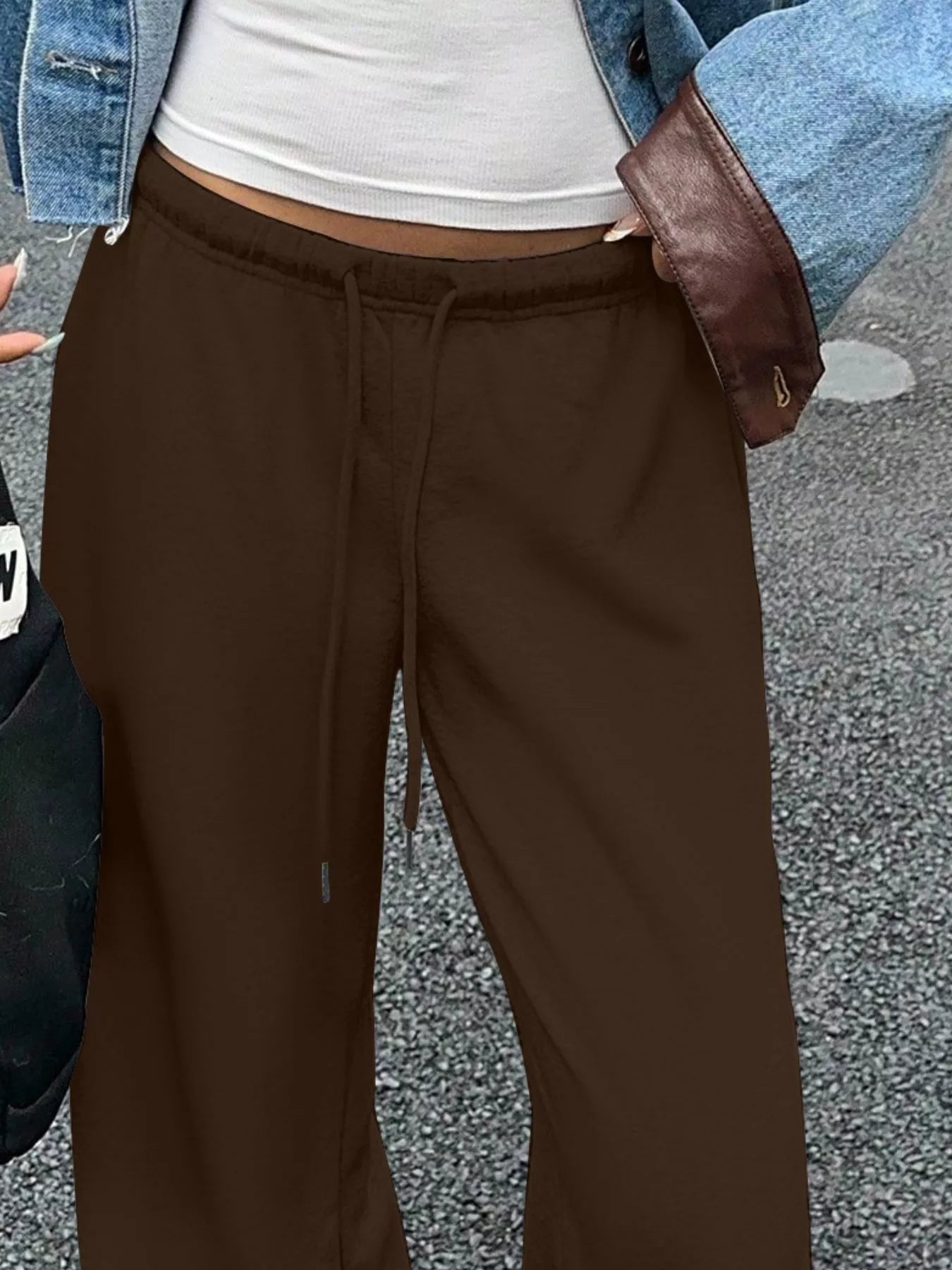 Wide Leg Drawstring Sweatpants - MAD RUFFI