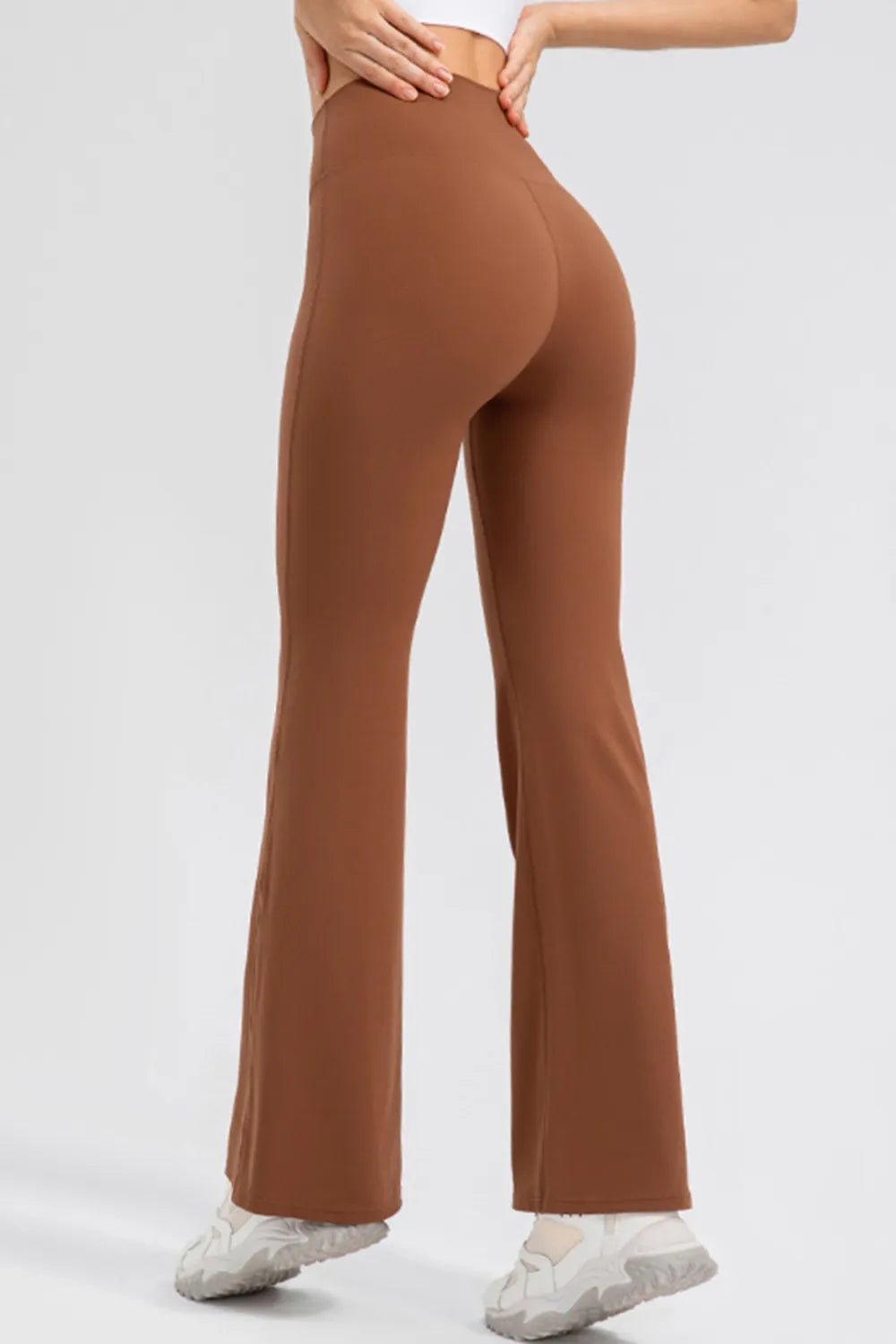 Wide Waistband High Waist Bootcut Active Leggings - MAD RUFFI