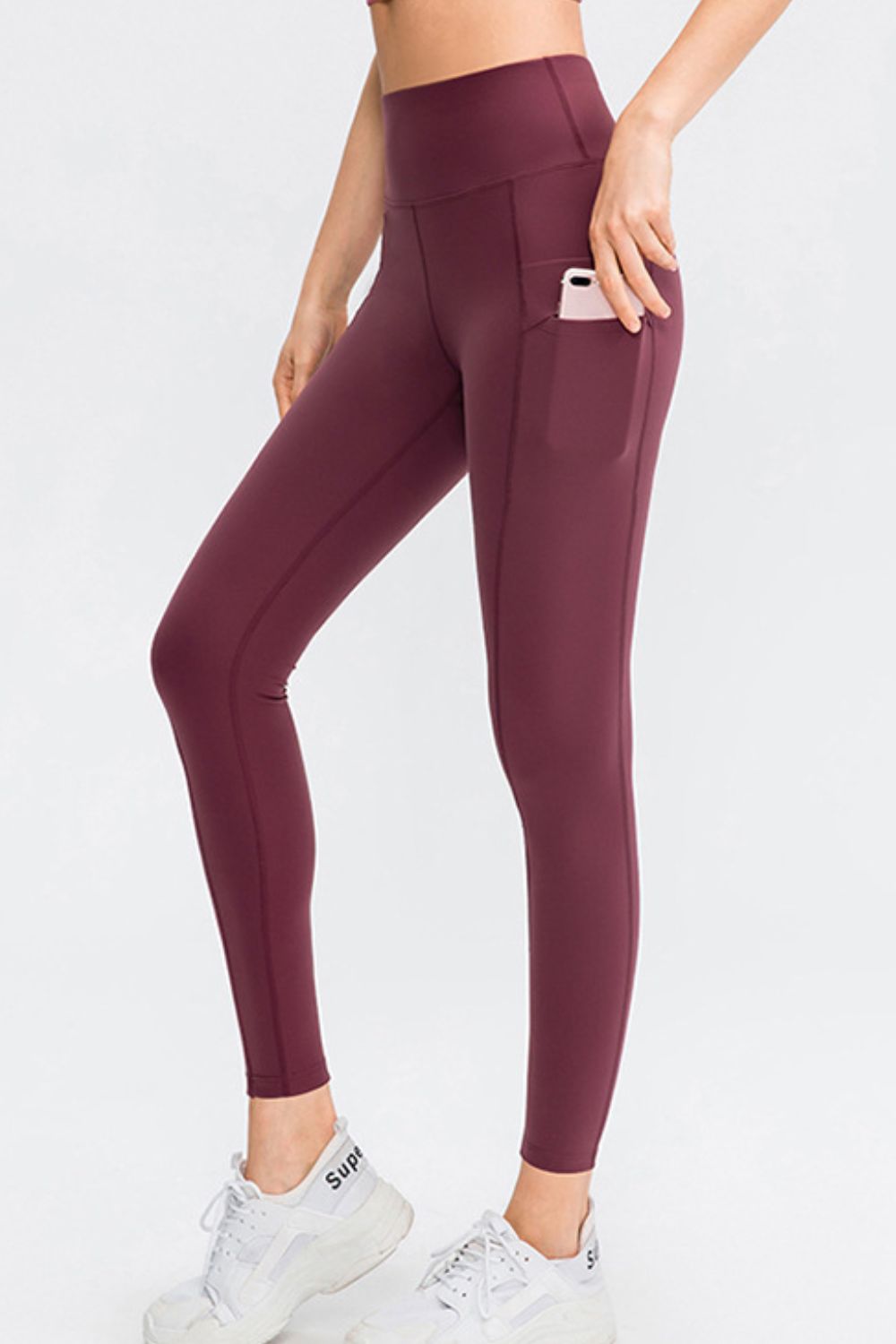 Wide Waistband Slim Fit Long Sports Pants with Pocket - MAD RUFFI
