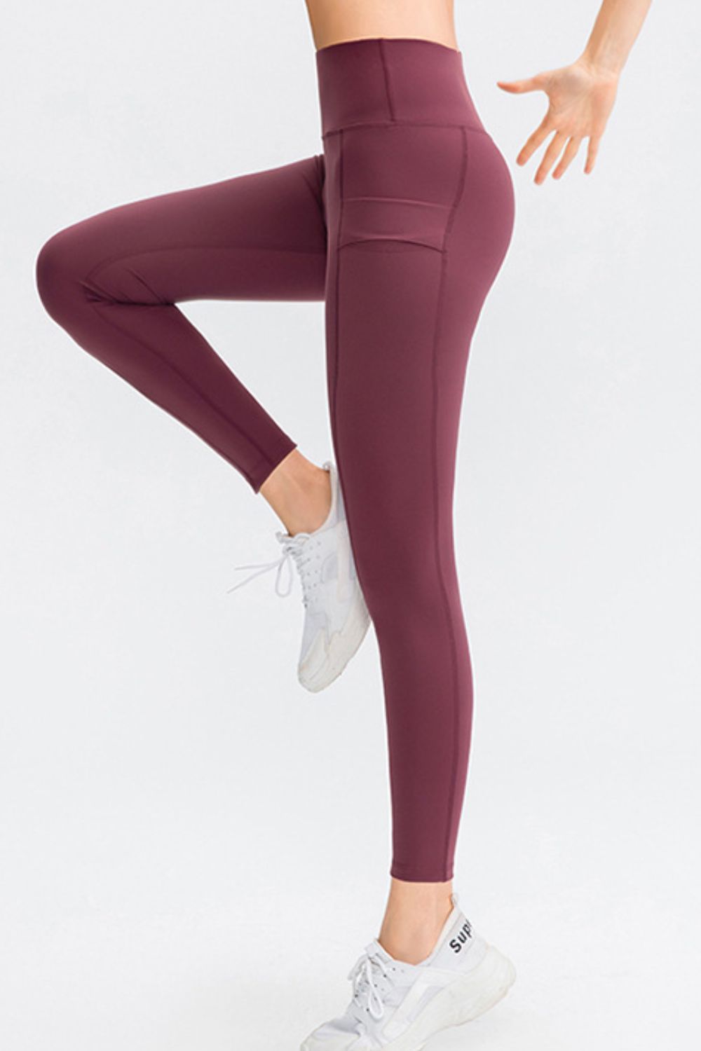 Wide Waistband Slim Fit Long Sports Pants with Pocket - MAD RUFFI