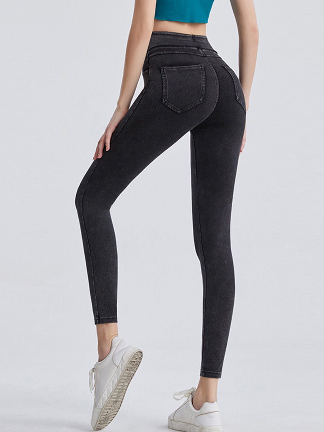 Wide Waistband Sports Leggings - MAD RUFFI