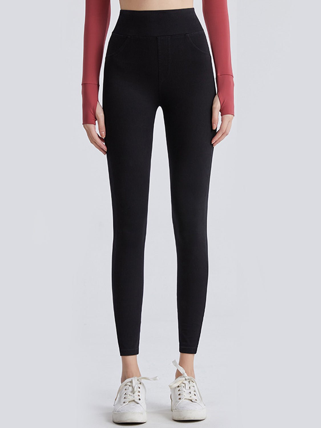 Wide Waistband Sports Leggings - MAD RUFFI