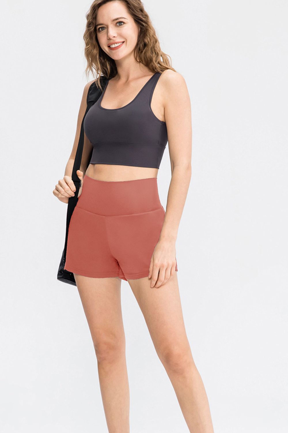 Wide Waistband Sports Shorts with Pockets - MAD RUFFI