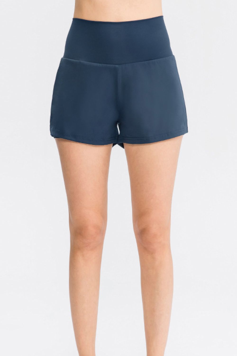 Wide Waistband Sports Shorts with Pockets - MAD RUFFI