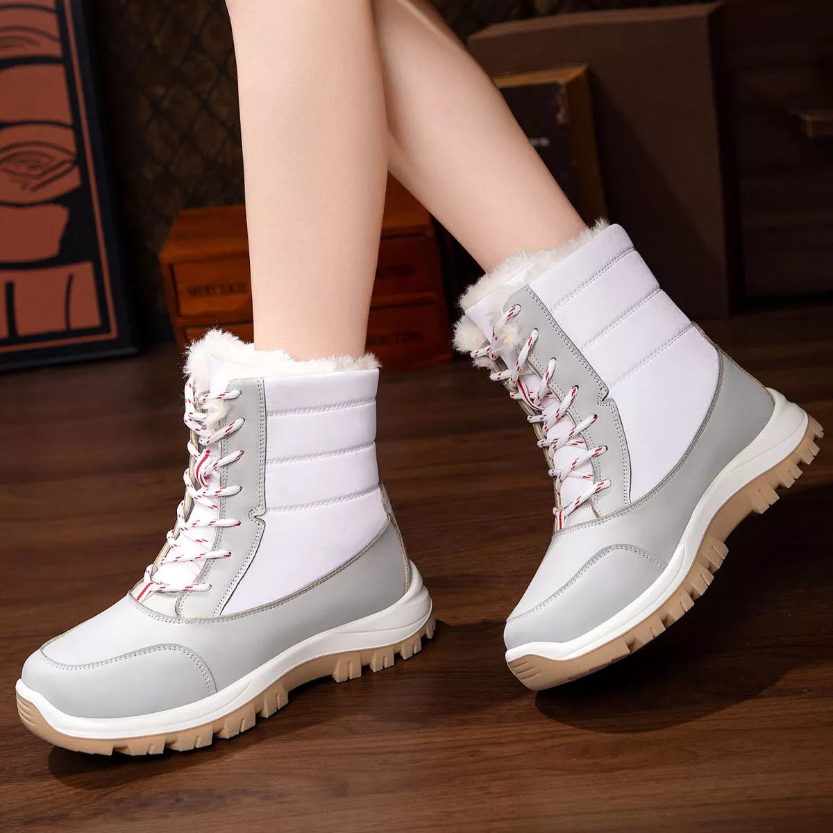 Winter Waterproof Snow Boots with Warm Fur Lining - MAD RUFFI