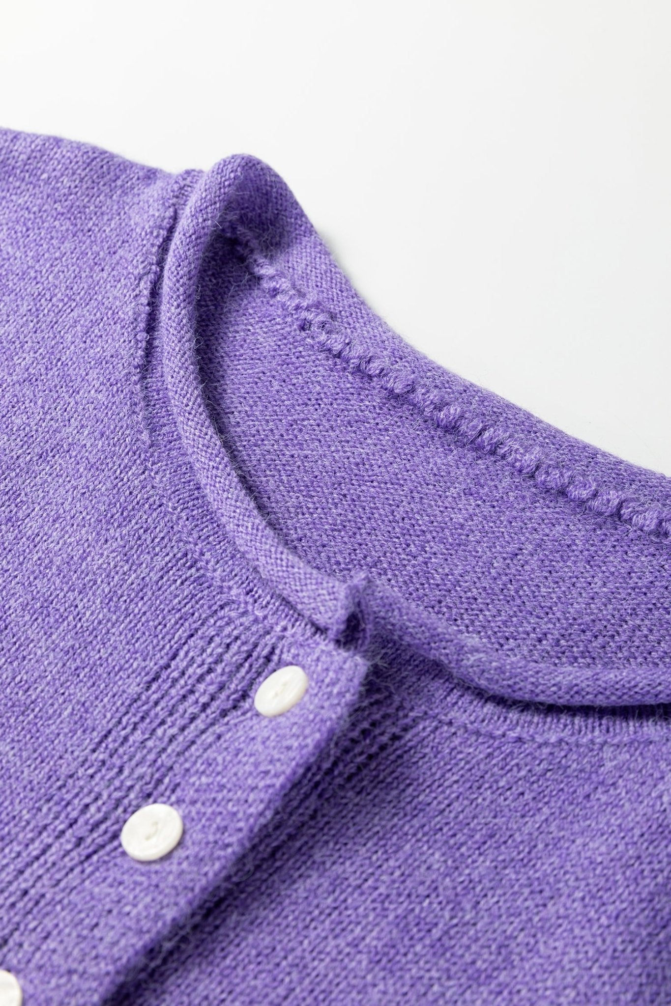 Wisteria Solid Color Knit Button Drop Shoulder Sweater Cardigan - MAD RUFFI