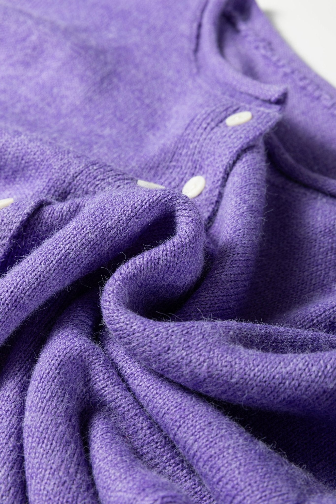 Wisteria Solid Color Knit Button Drop Shoulder Sweater Cardigan - MAD RUFFI