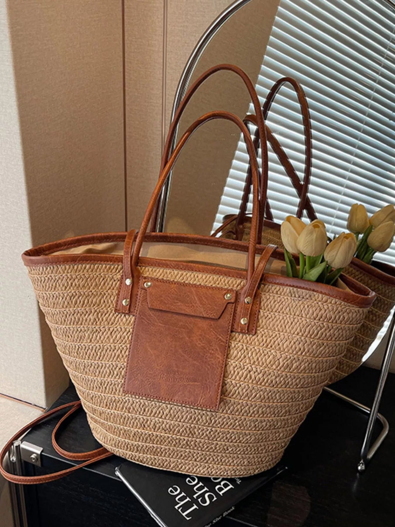 Woven Straw Tote Bag - MAD RUFFI