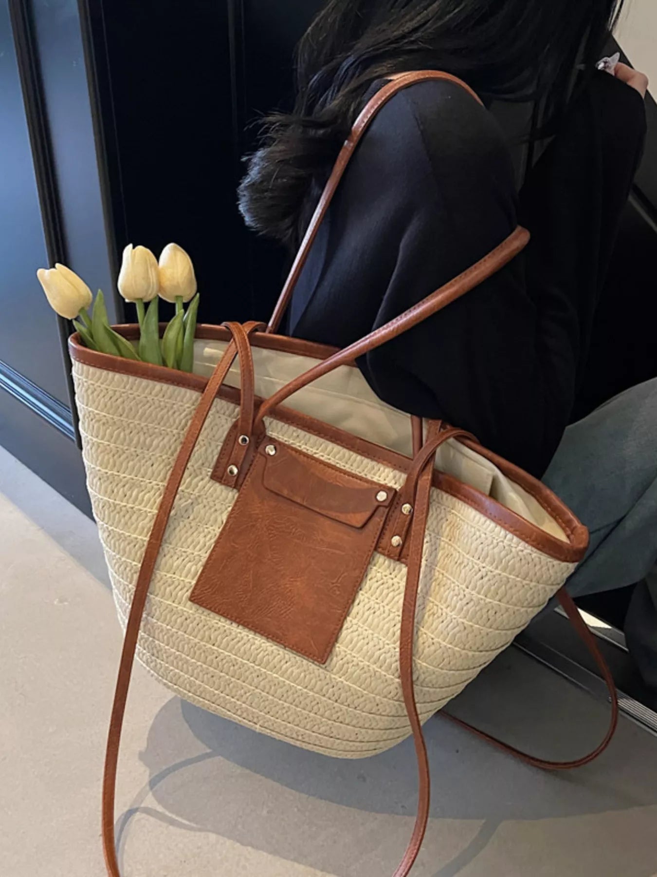 Woven Straw Tote Bag - MAD RUFFI