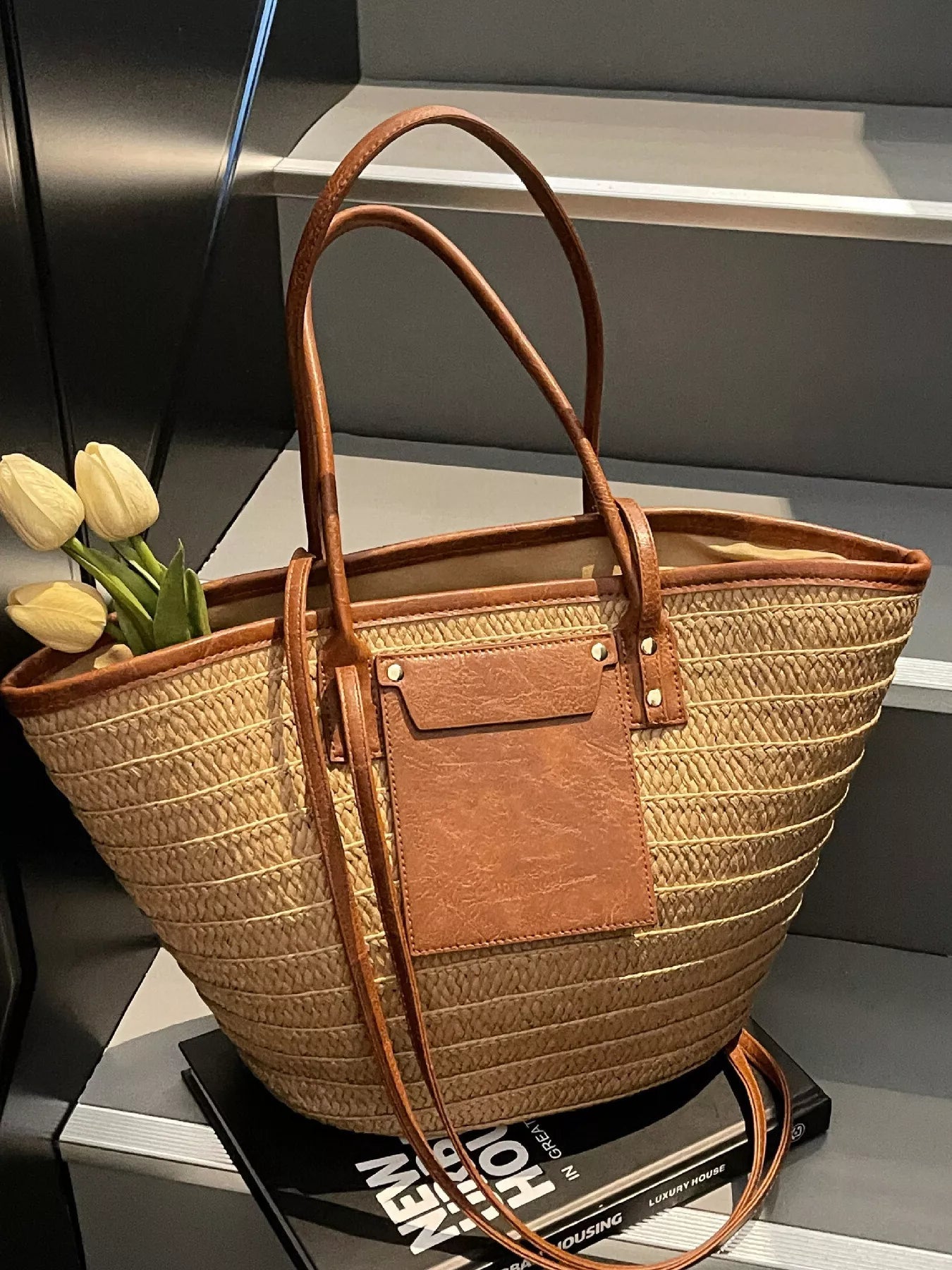Woven Straw Tote Bag - MAD RUFFI