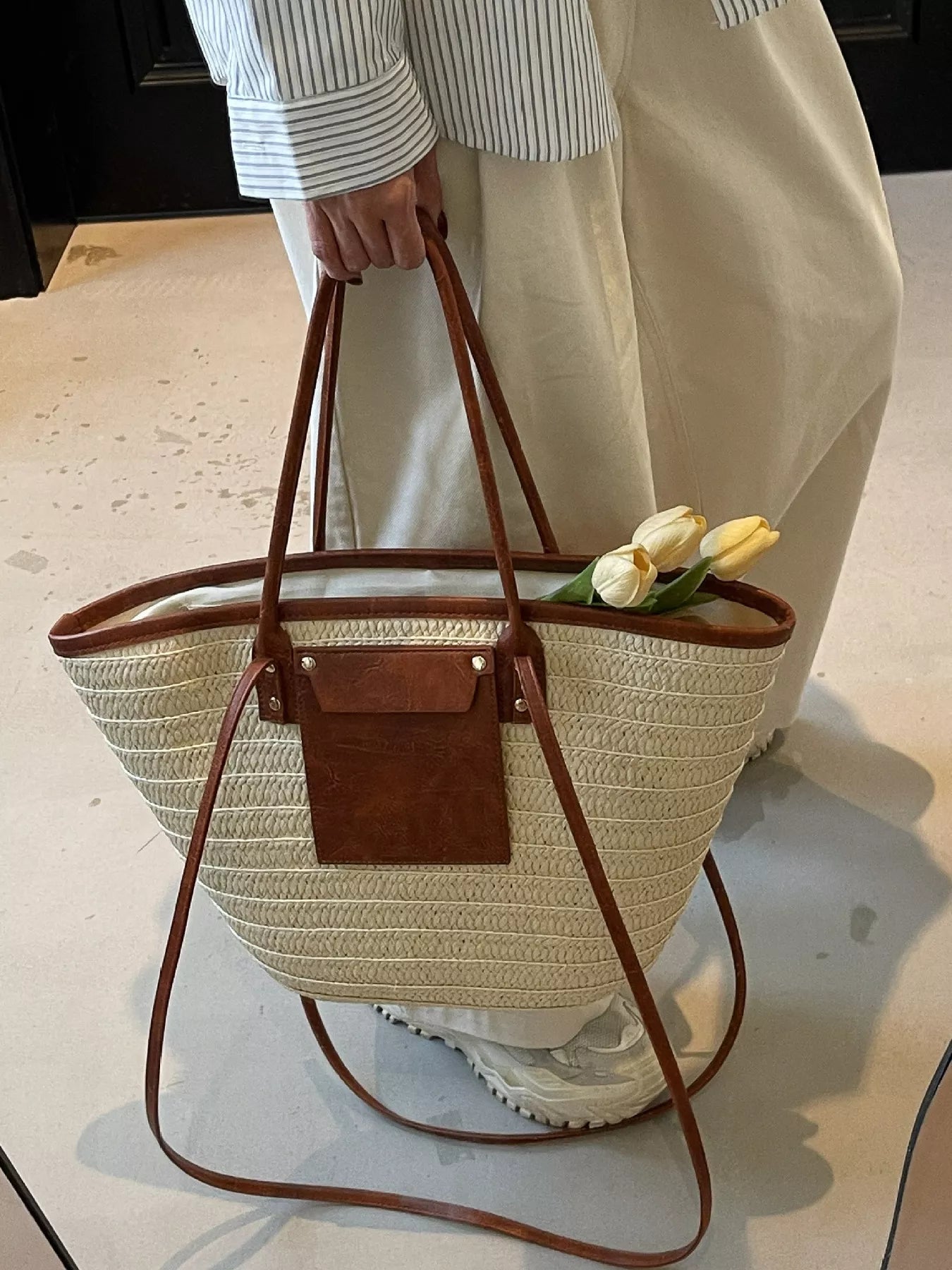 Woven Straw Tote Bag - MAD RUFFI