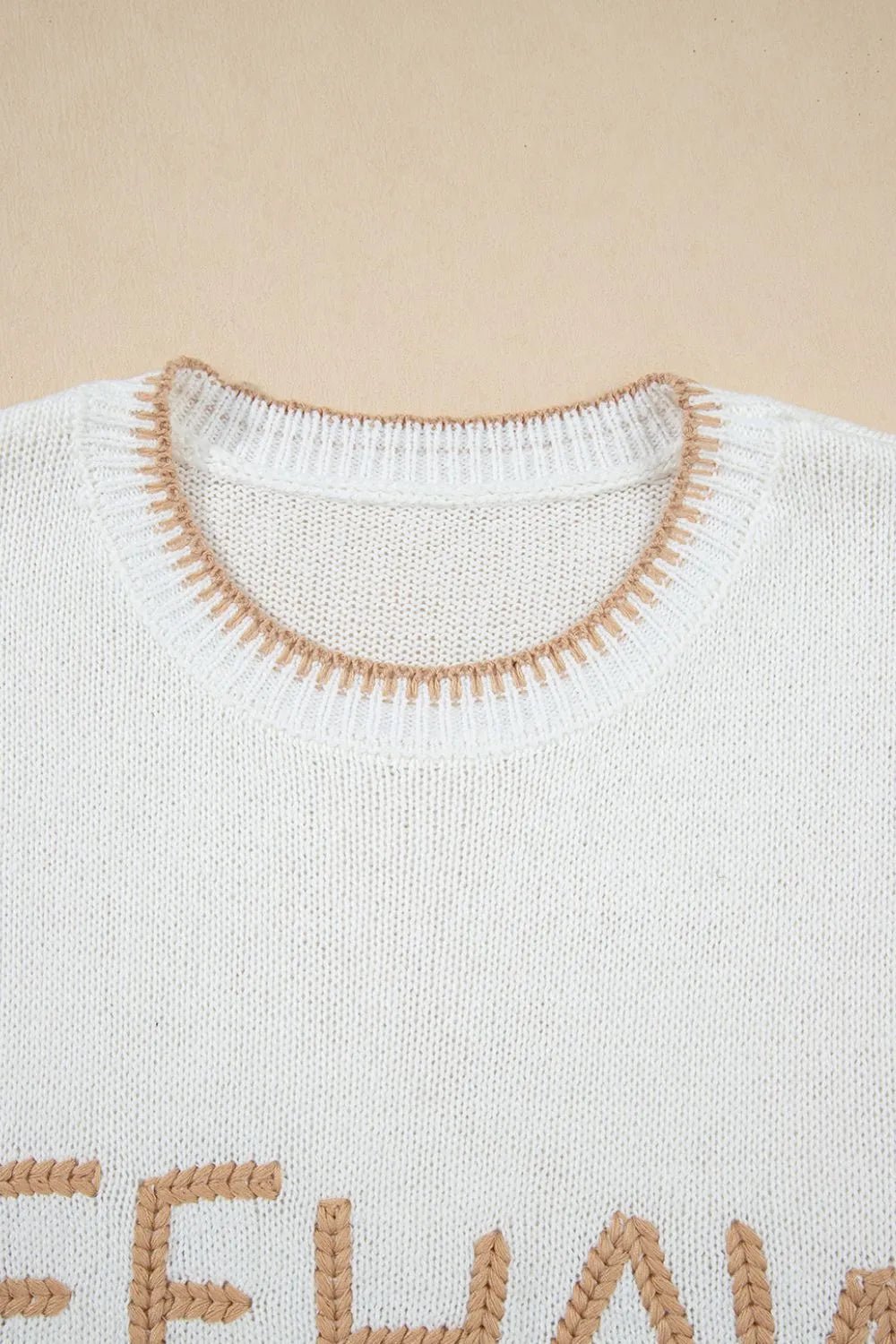 YEEHAW Stitch Edge Crew Neck Knit Top - MAD RUFFI