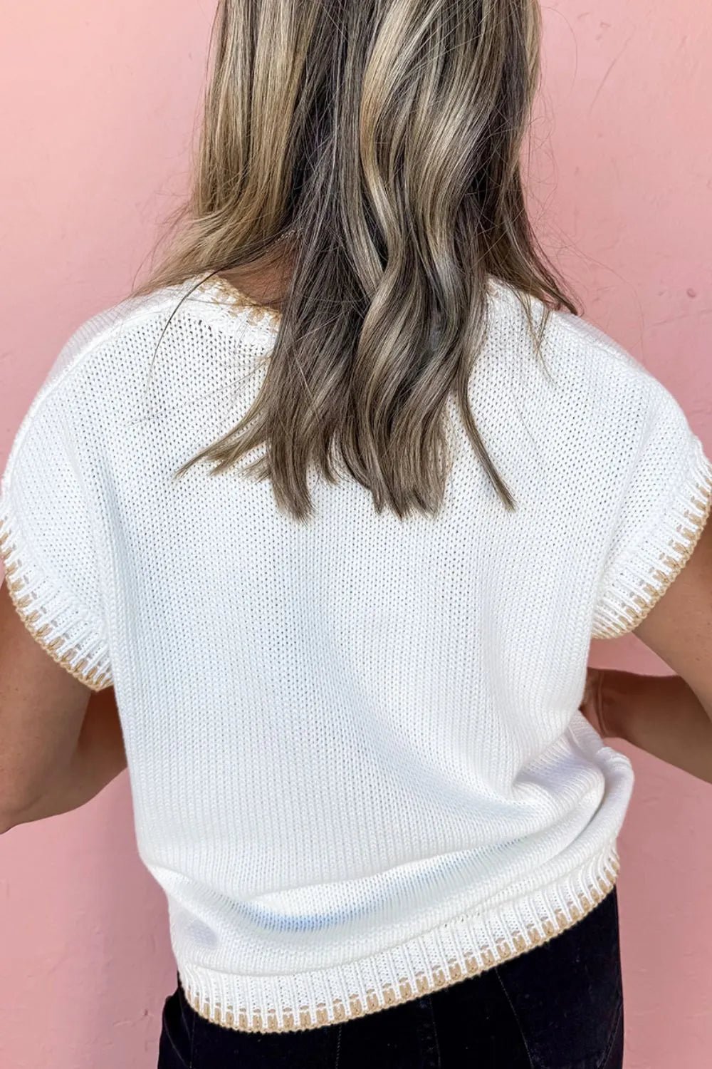 YEEHAW Stitch Edge Crew Neck Knit Top - MAD RUFFI