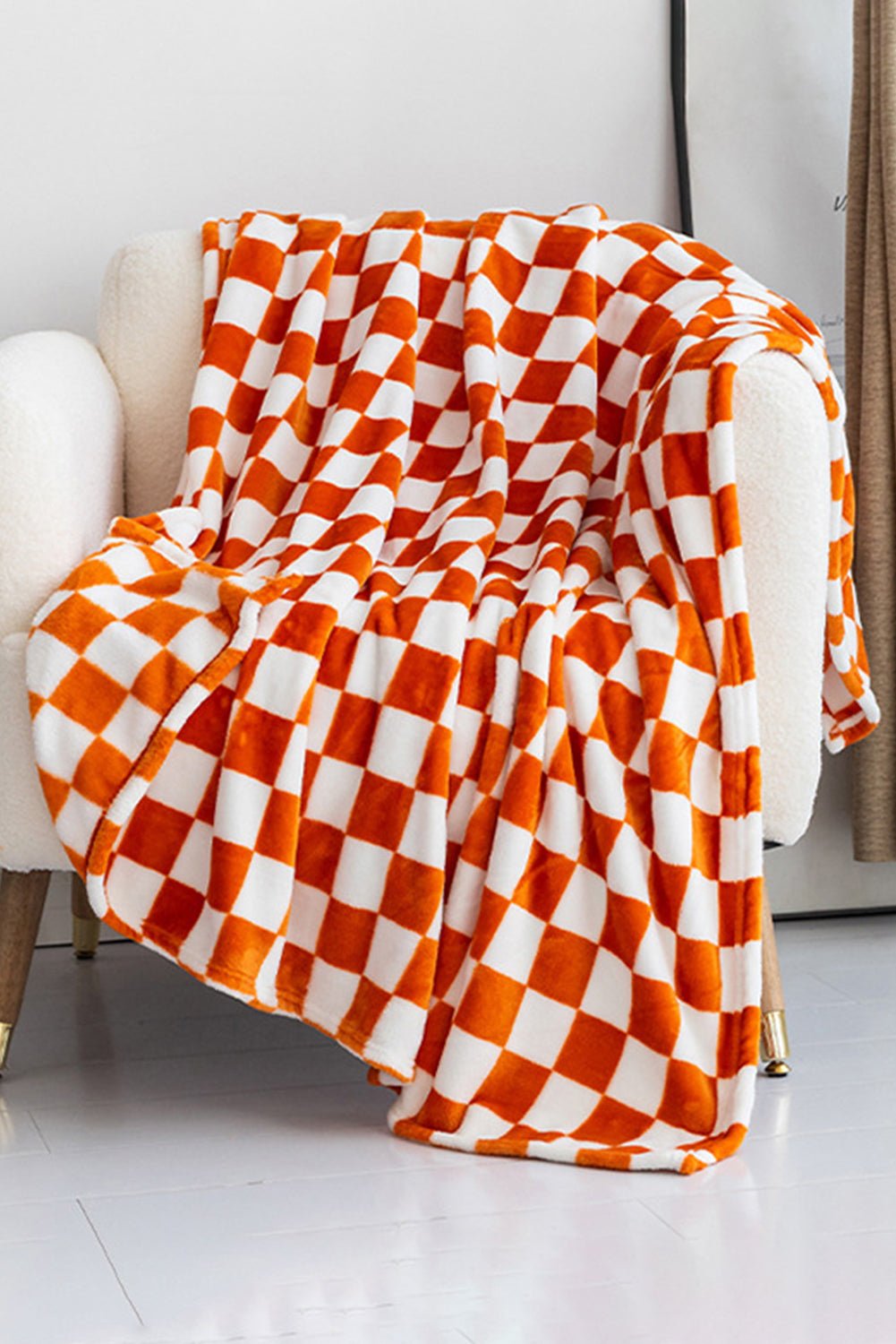 Yellow Checkerboard Printed Soft Throw Blanket - MAD RUFFI