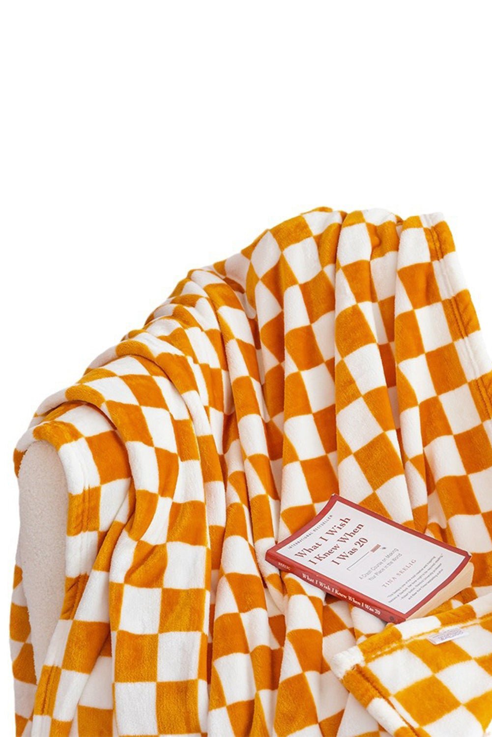 Yellow Checkerboard Printed Soft Throw Blanket - MAD RUFFI