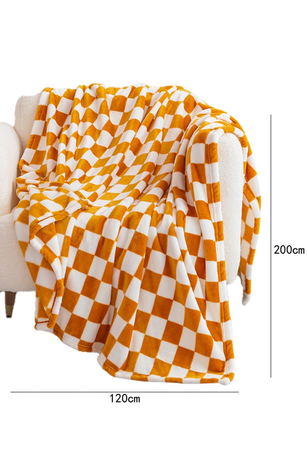 Yellow Checkerboard Printed Soft Throw Blanket - MAD RUFFI