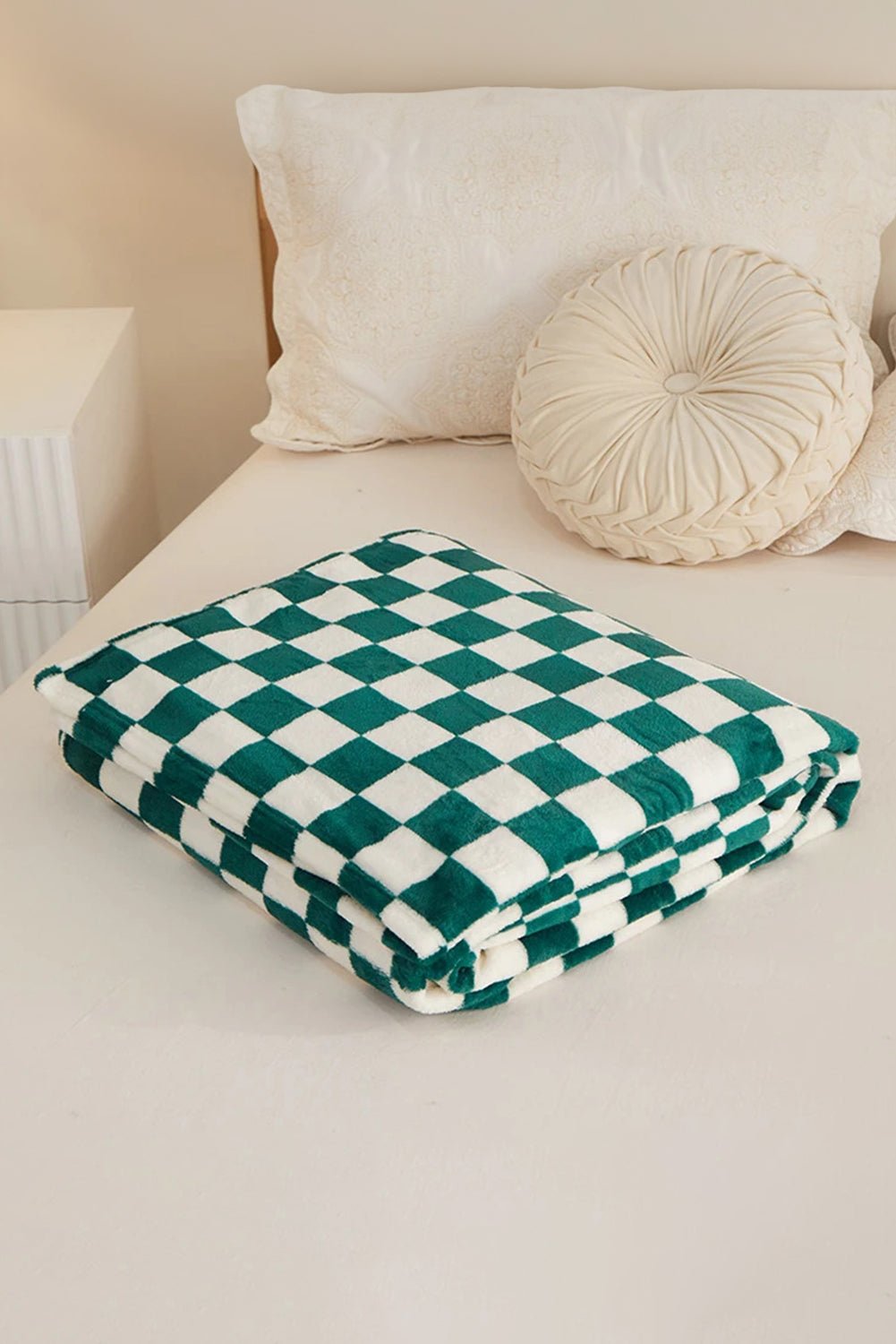 Yellow Checkerboard Printed Soft Throw Blanket - MAD RUFFI