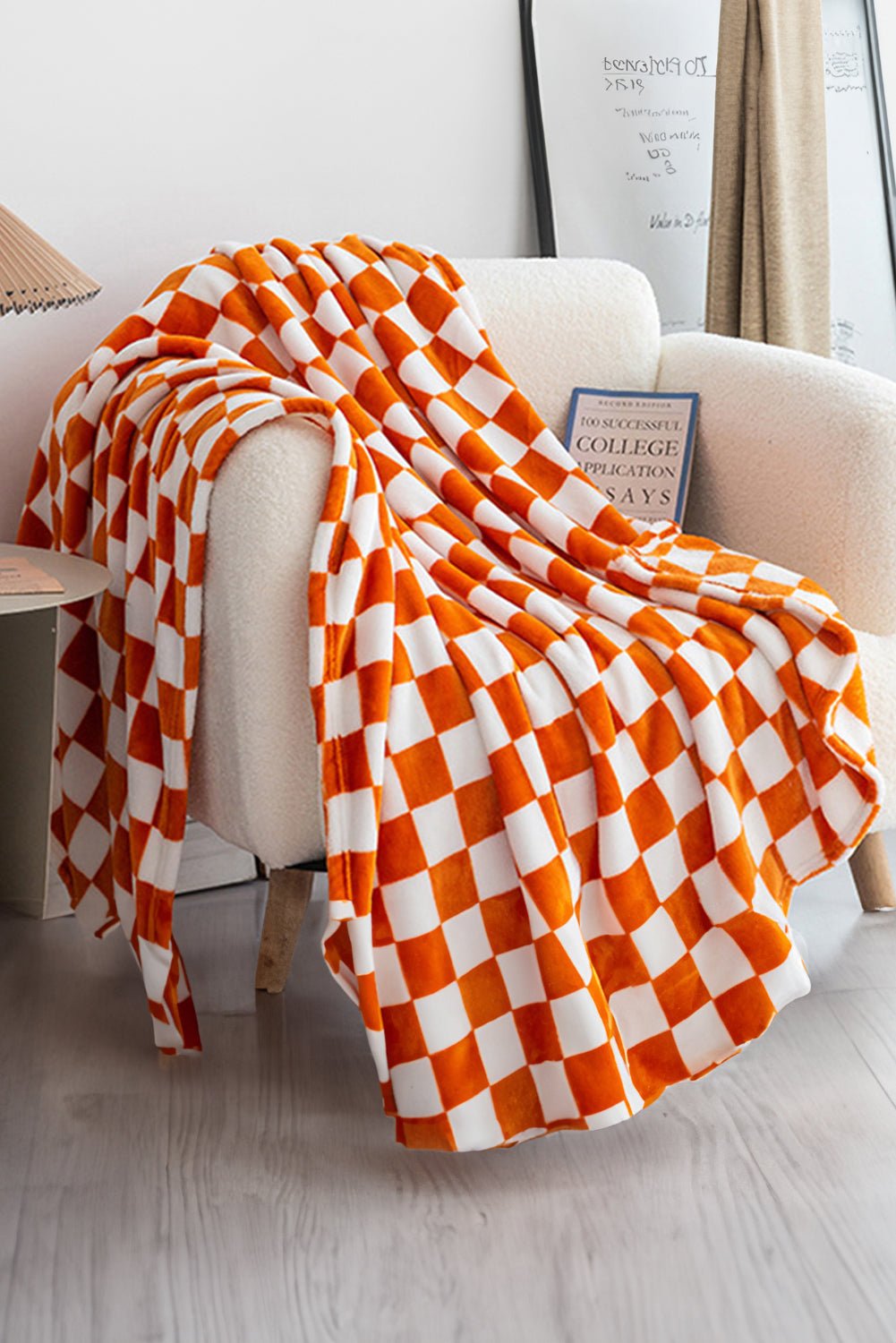 Yellow Checkerboard Printed Soft Throw Blanket - MAD RUFFI