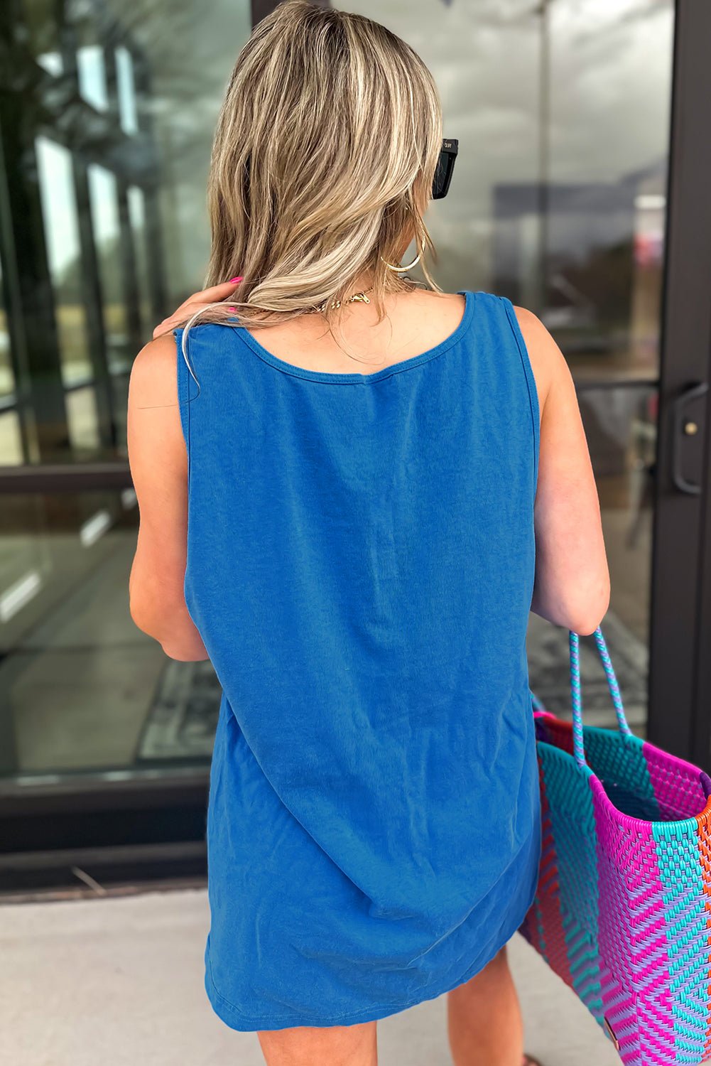 yellow cream flower graphic summer tank top - MAD RUFFI