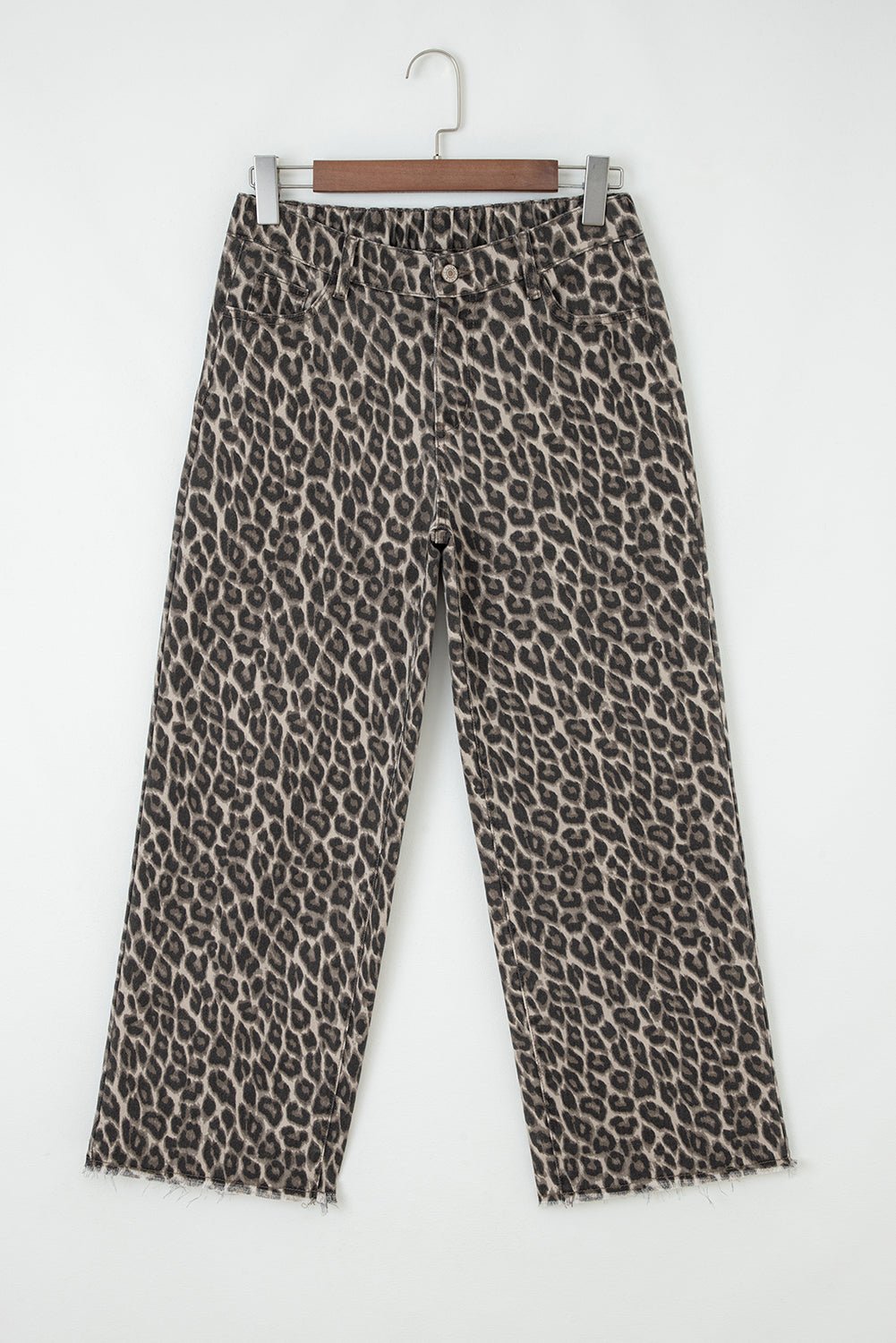 Yellow Leopard Straight Loose Leg Jeans - MAD RUFFI