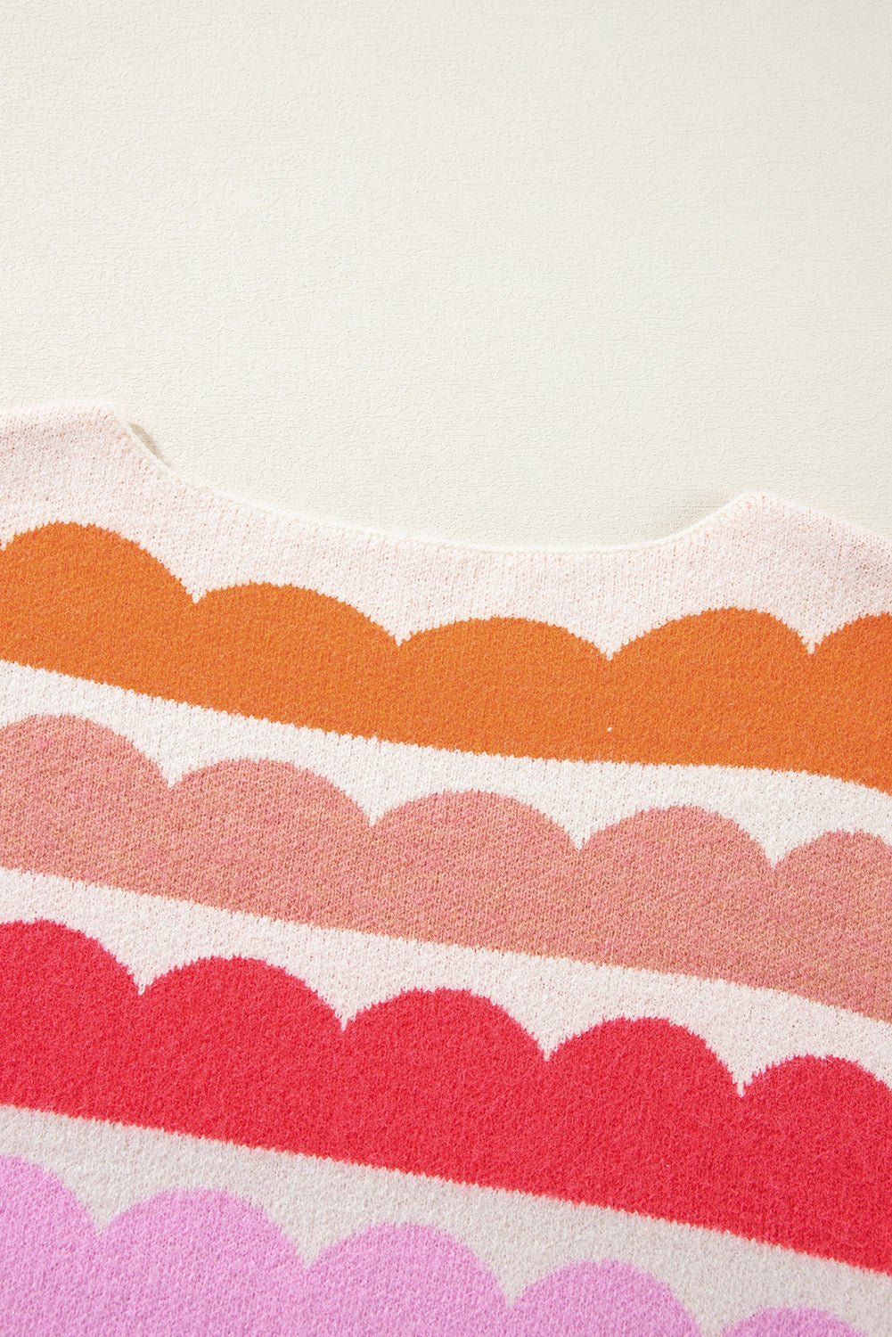 Yellow Wave Striped Balloon Sleeve Drop Shoulder Sweater - MAD RUFFI