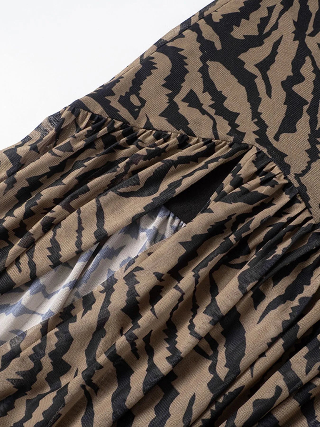 Zebra Print Maxi Dress with Side Slit - MAD RUFFI