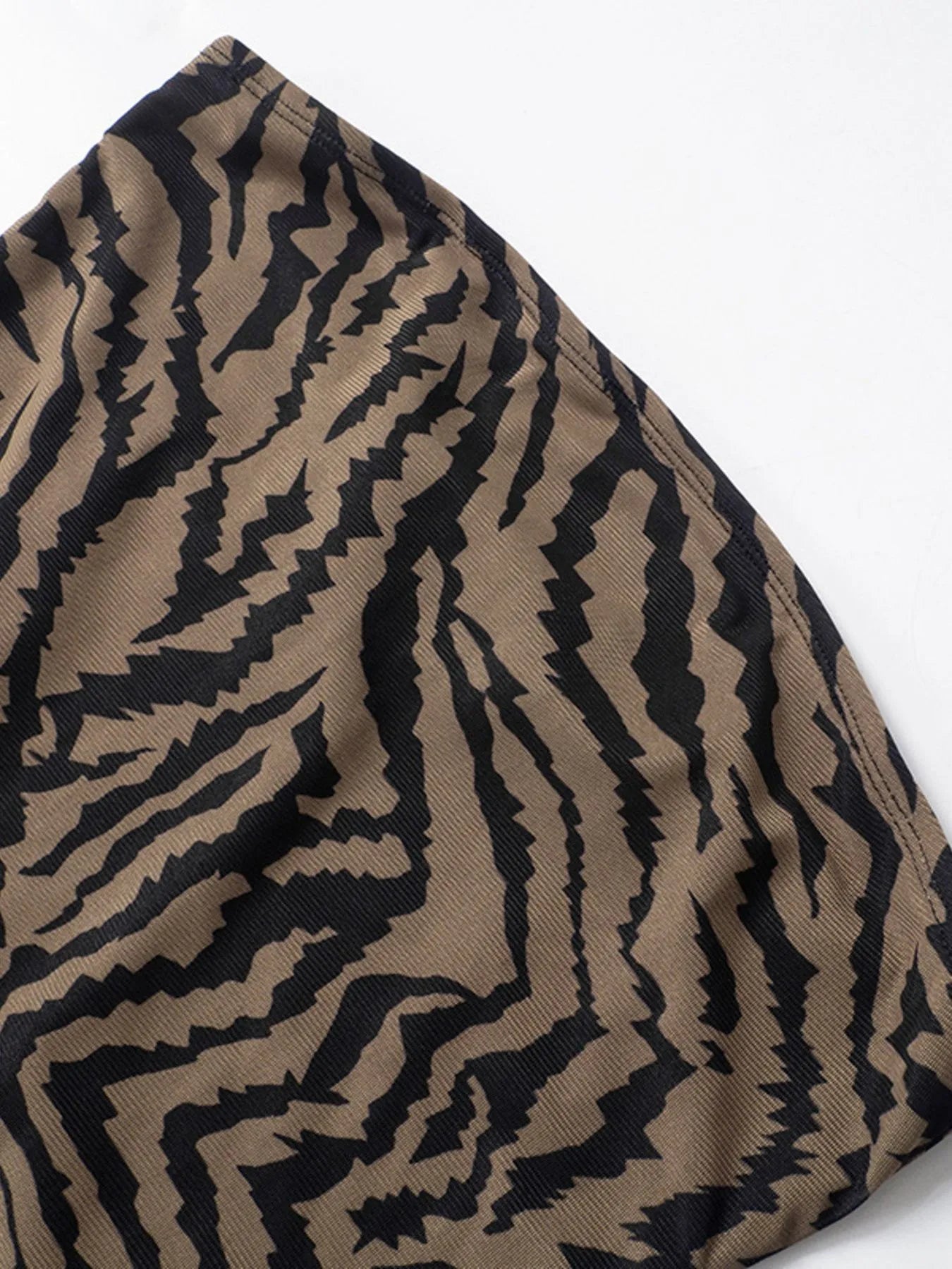 Zebra Print Maxi Dress with Side Slit - MAD RUFFI