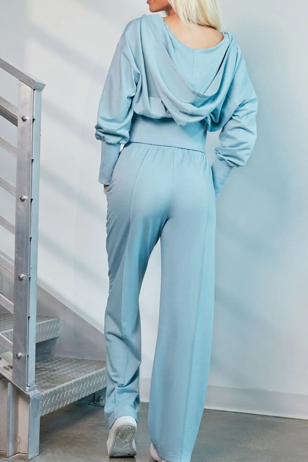 Zip - Up Hoodie and Pants Active Set - MAD RUFFI