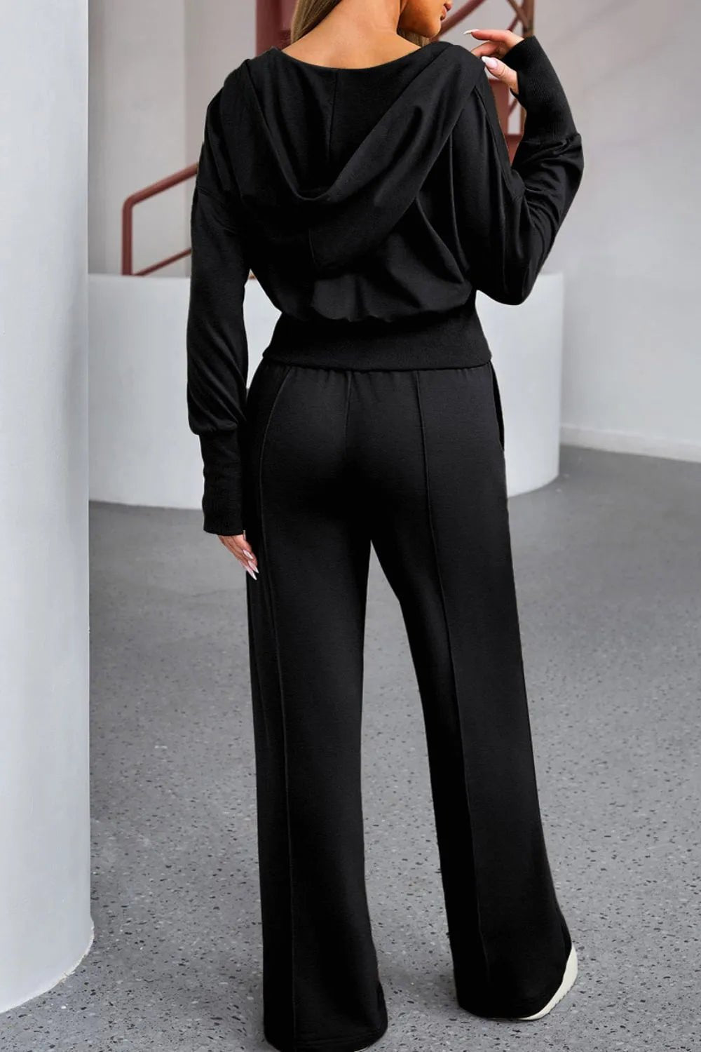 Zip - Up Hoodie and Pants Active Set - MAD RUFFI