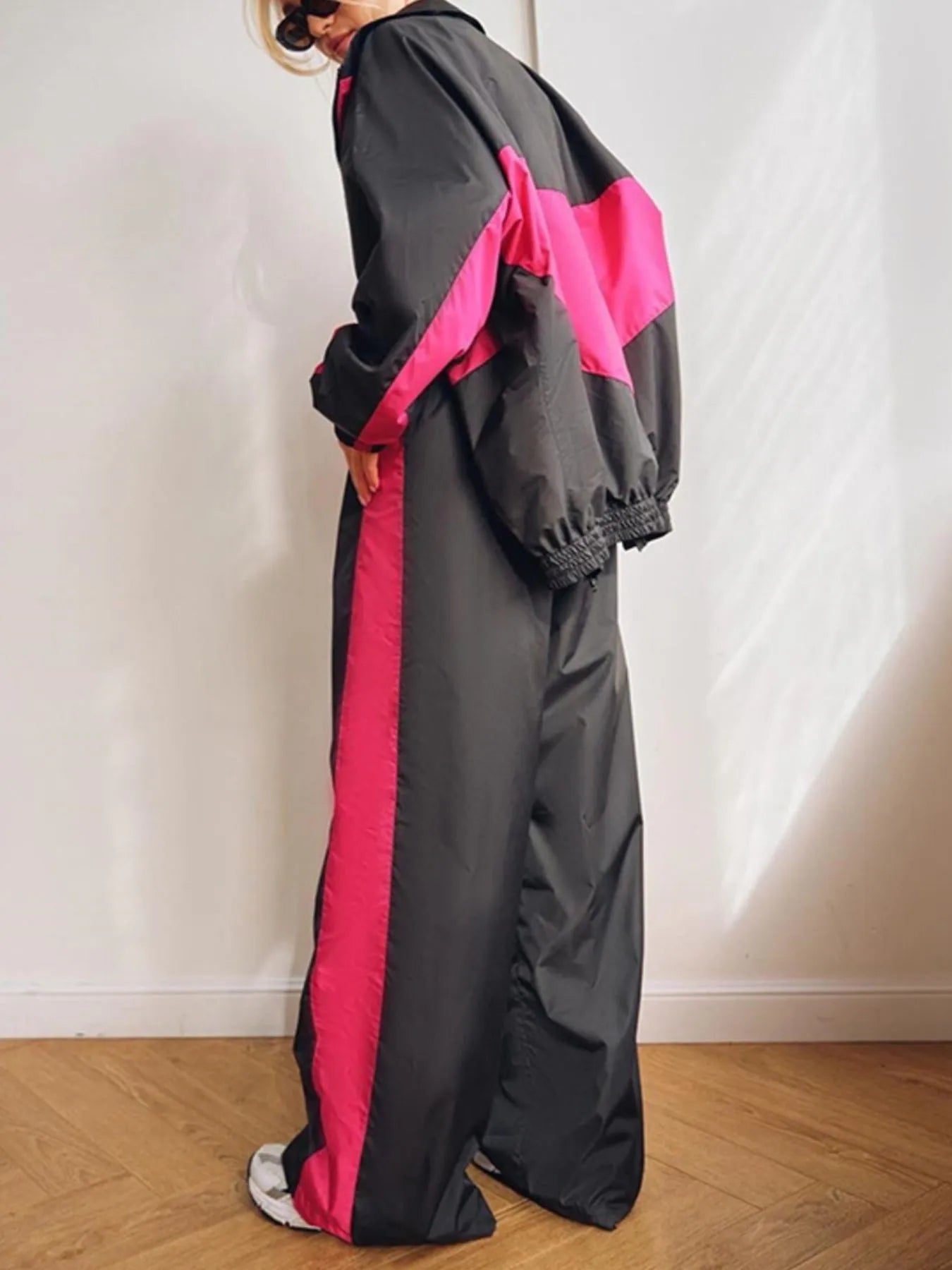 Zip Up Long Sleeve Top and Pants Set - MAD RUFFI