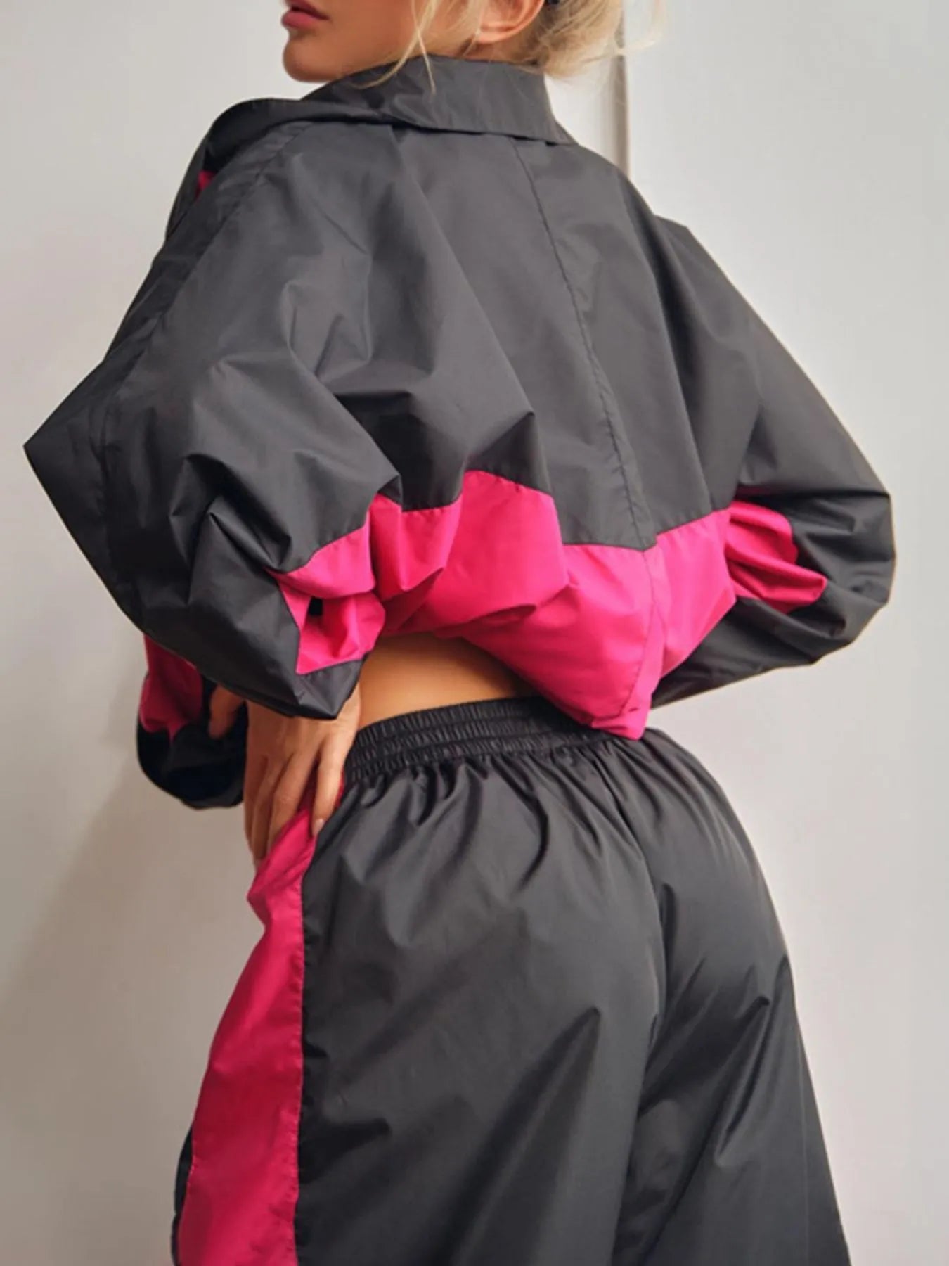 Zip Up Long Sleeve Top and Pants Set - MAD RUFFI