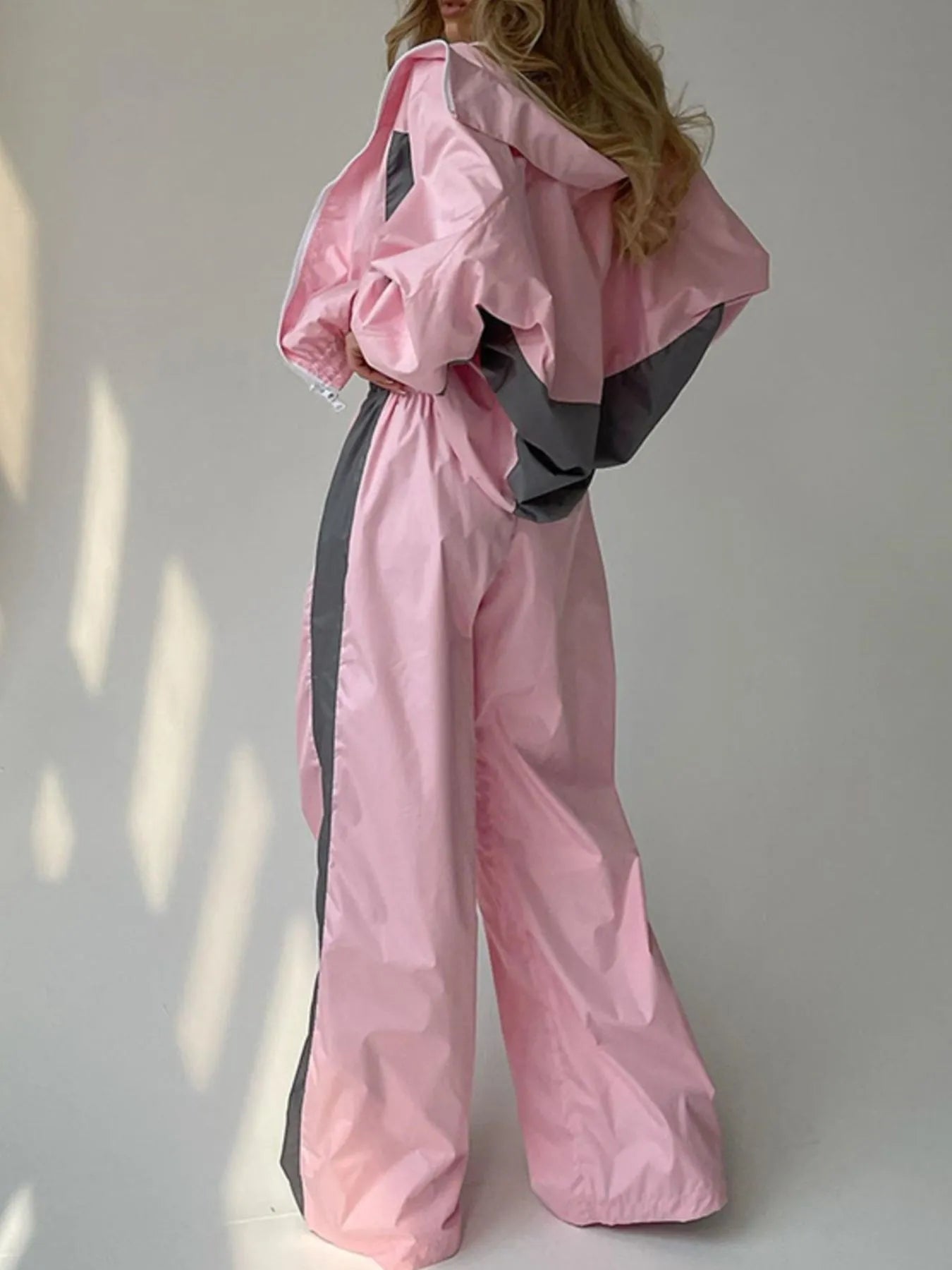 Zip Up Long Sleeve Top and Pants Set - MAD RUFFI